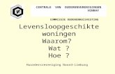 Levensloopgeschikte woningen Waarom? Wat ? Hoe ? COMMISSIE OUDERENHUISVESTING Huurdersvereniging Noord-Limburg CENTRALE VAN OUDERENVERENIGINGEN VENRAY.