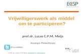 © prof. dr. Lucas C.P.M. Meijs, lmeys@rsm.nl. @rsm.nl prof.dr. Lucas C.P.M. Meijs Strategic Philanthropy Vrijwilligerswerk als.