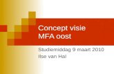 Concept visie MFA oost Studiemiddag 9 maart 2010 Ilse van Hal.