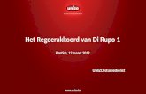 Het Regeerakkoord van Di Rupo 1 Kontich, 12 maart 2012 UNIZO-studiedienst.