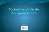 Voorjaar 2013 H. Michiel . Wat is ‘sociaal beleid’? Garanderen van sociale grondrechten  recht op arbeid  Sociale zekerheid  Bescherming.