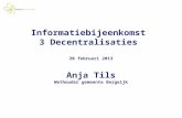 Informatiebijeenkomst 3 Decentralisaties 20 februari 2013 Anja Tils Wethouder gemeente Bergeijk.