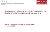 Sociaal en coöperatief ondernemen in de Social Profit: kansen en knelpunten @WimVanOpstal (@CESOC_KHLeuven) 4 maart 2013.
