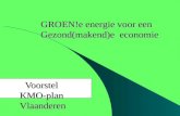 Voorstel KMO-plan Vlaanderen GROEN!e energie voor een Gezond(makend)e economie.