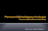 Persoonlijkheidspsychologie Persoonlijkheidsontwikkeling Docent: drs. Caroline Heijmans.