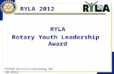 RYLA 2012 RYLA Rotary Youth Leadership Award D1550 districtswerkdag 06-10-2012.
