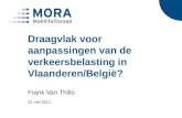 Draagvlak voor aanpassingen van de verkeersbelasting in Vlaanderen/België? Frank Van Thillo 31 mei 2011.
