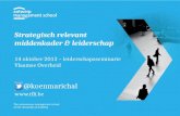Strategisch relevant middenkader & leiderschap 14 oktober 2013 – leiderschapsseminarie Vlaamse Overheid @koenmarichal .