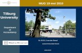 MUG 19 mei 2010 Tilburg University Dr. B.R.C.J van den Brand Lecturer/Universitair Docent  Department of Accountancy.