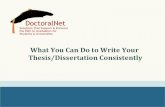 What You Can Do to Write Your Thesis/Dissertation Consistently