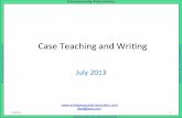Case Teaching and Writing Workshop for Faculty: July 2013