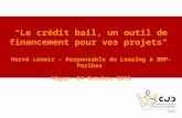 Le crédit bail, un outil de financement pour vos projets - 11 Avril 2012 - Tantra Alger