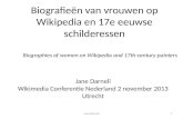 Jane Darnell presentation at Wikimedia Conference of the Netherlands 2 November 2013: Biographies of Women on Wikipedia and 17th-century painters