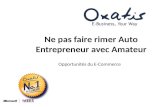 Conférence Oxatis : Ne Pas Faire Rimer Auto Entrepreneur Avec Amateur
