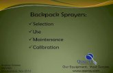 Backpacks sprayers selection use maintenance calibration