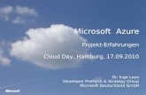 Dr. Ingo Laue - Microsoft  Azure | Projekt-Erfahrungen