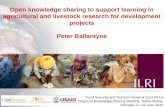 Open knowledge sharing to support learning in agricultural and livestock research for development projects