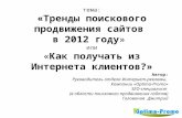 Голованов Дмитрий - тренды поискового продвижения сайтов 2012