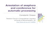 Annotation of anaphora and coreference for automatic processing