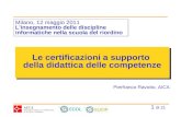 Le certificazioni a supporto della didattica delle competenze