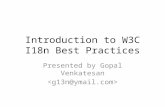 Introduction to W3C I18N Best Practices