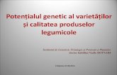 Potențialul genetic al varietăților și calitatea produselor legumicole