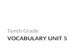10th grade Unit 5 Vocabulary