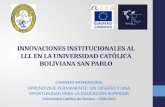 INNOVACIONES INSTITUCIONALES AL LLL EN LA UNIVERSIDAD CATÓLICA BOLIVIANA SAN PABLO