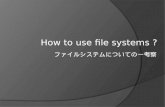 How to use file systems ?