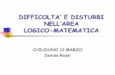 Difficoltà e disturbi nell'area logico matematica