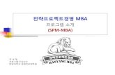 한양대 2014 전략프로젝트경영 MBA 소개