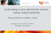 Evaluating a new electronic service using mixed methods