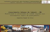 Crescimento urbano de sabará – mg. modificação e conservação da cidade segundo seus instrumentos legais de planejamento