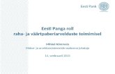 Mihkel Nõmmela. Eesti Panga roll raha- ja väärtpaberiarvelduste toimimisel