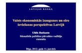 Valsts ekonomiskās izaugsmes un eiro ieviešanas perspektīvas Latvijā