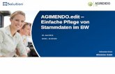 Webinar: AGIMENDO.edit: Einfache Pflege von Stammdaten im BW