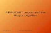 A BIBLIONET program első éve Hargita megyében