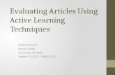 Evaluating Articles Using Active Learning Techniques