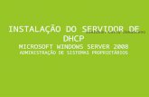 Instalação e configuração - Servidor DHCP