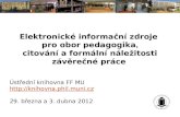 Diplomový seminář pro pedagogiku II (jaro 2012)
