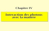 interaction des photons avec la matière