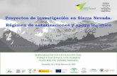 Recopilación de los proyectos de investigación realizados en Sierra Nevada. Régimen de autorizaciones y apoyo logístico.