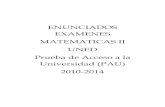 Enunciados Examenes Matematicas II Selectividad PAU UNED 2010-2014