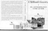 Antropologo Como Autor - Geertz Clifford