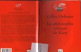 Gilles Deleuze . La philosophie critique de Kant
