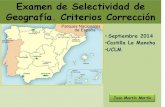 Criterios de corrección. Examen selectividad Geografía septiembre 2014. Castilla la Mancha