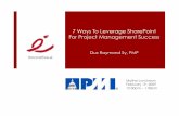 "7 Ways To Leverage SP For PM Success" for PMI-WDC Skyline