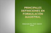 Principales definiciones en formulación magistral