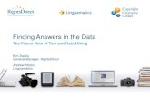 ICIC 2014 Finding Answers in the Data – The Future Role of Text and Data Mining (TDM)