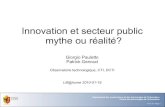 Innovation et secteur public: mythe ou réalité?